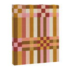 Woven Checks and Stripes - Harvest Gold Canvas Print Gallery Image 8