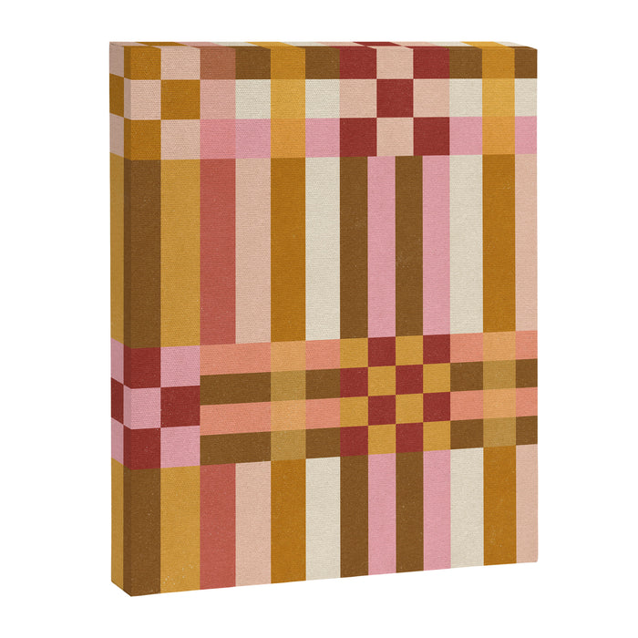 Woven Checks and Stripes - Harvest Gold Canvas Print Gallery Image 1