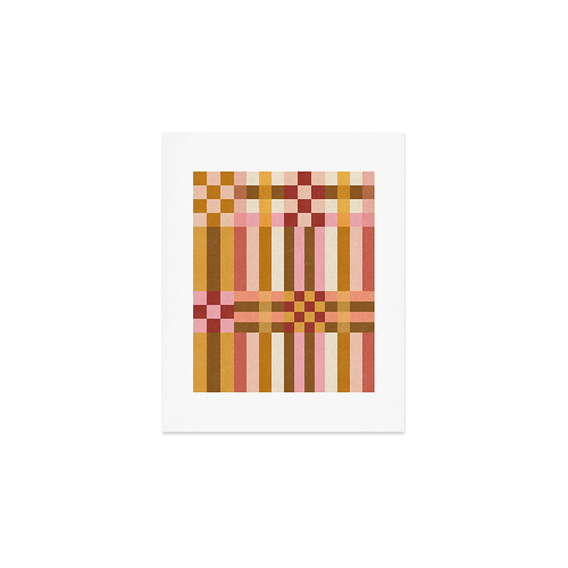Woven Checks and Stripes - Harvest Gold Art Print Gallery Image 1