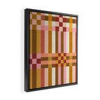 Woven Checks and Stripes - Harvest Gold Framed Canvas Print Gallery Image 2