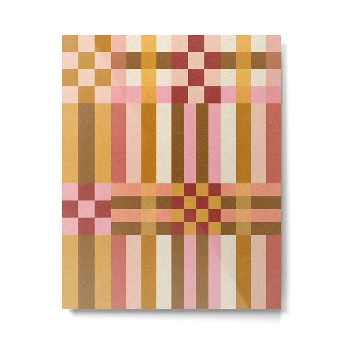 Woven Checks and Stripes - Harvest Gold Metal Print Gallery Image 1