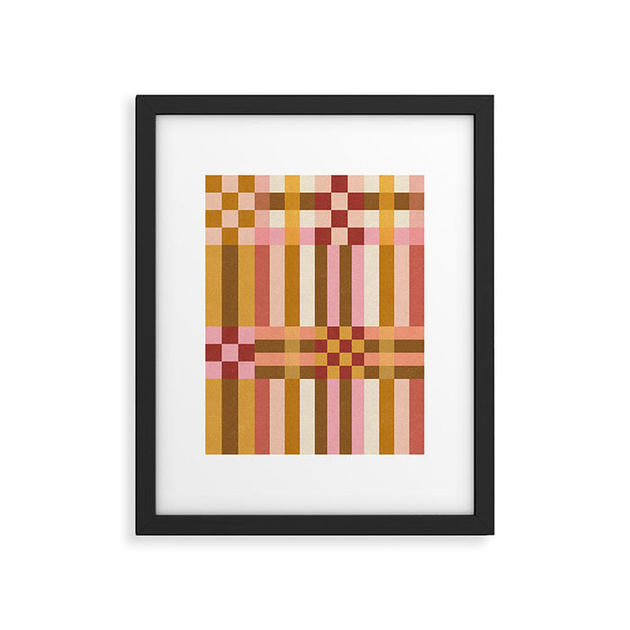 Woven Checks and Stripes - Harvest Gold Framed Art Print Gallery Image 1