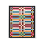 Woven Checks and Stripes Multicolored Framed Canvas Print Gallery Image 8