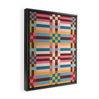 Woven Checks and Stripes Multicolored Framed Canvas Print Gallery Image 2