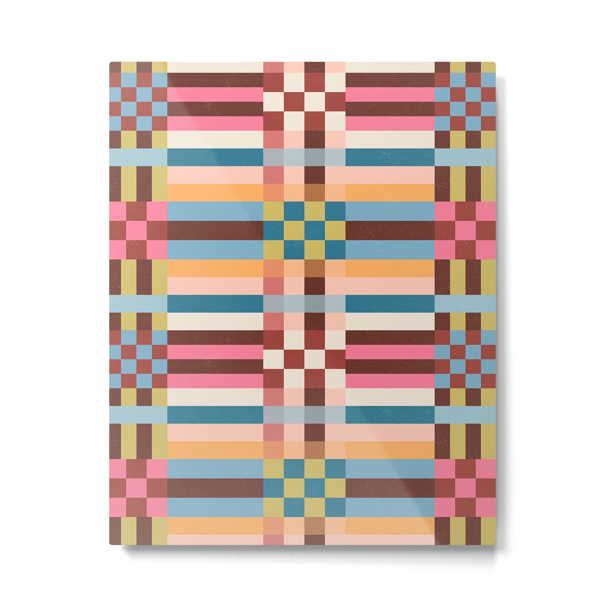Woven Checks and Stripes Multicolored Metal Print Gallery Image 6