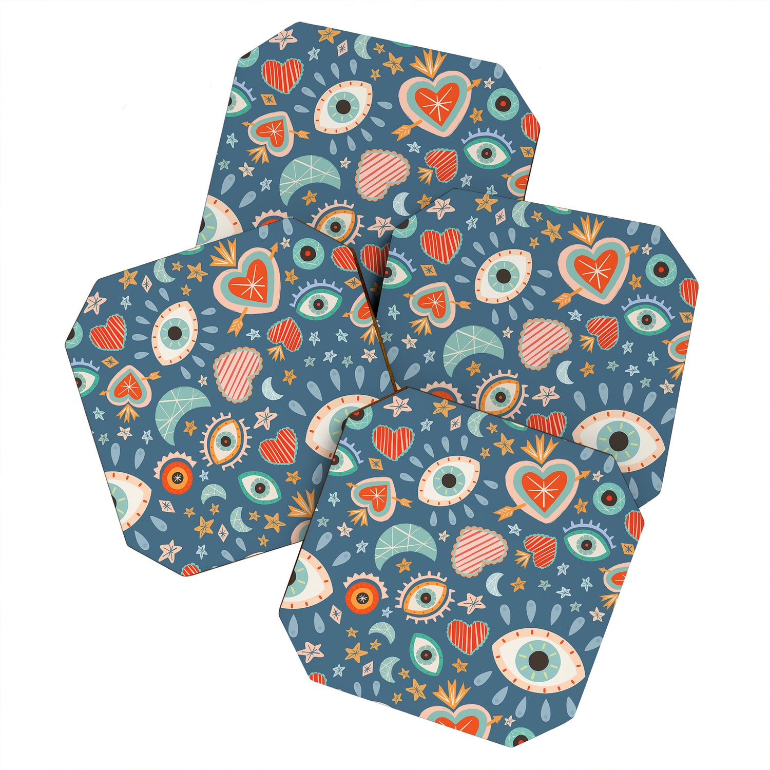 Written in the Stars | Milagros Hearts & Stars Coaster Gallery Image 1