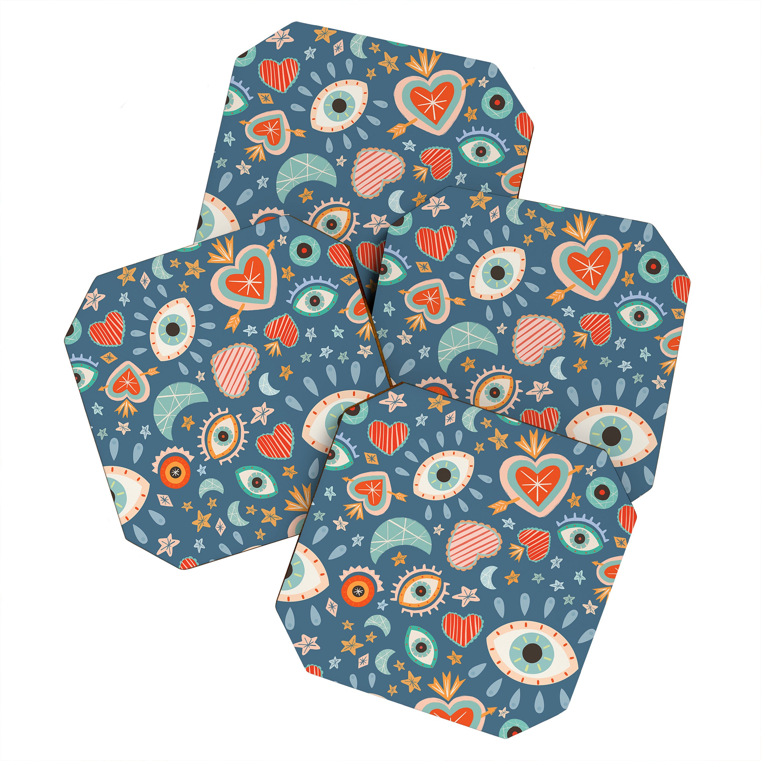 Written in the Stars | Milagros Hearts & Stars Coaster Gallery Image 1