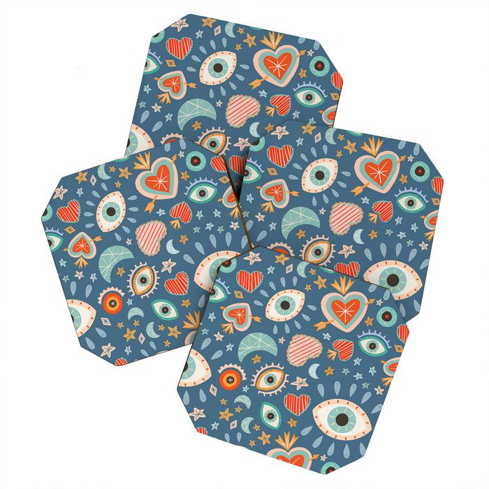 Written in the Stars | Milagros Hearts & Stars Coaster Gallery Image 1