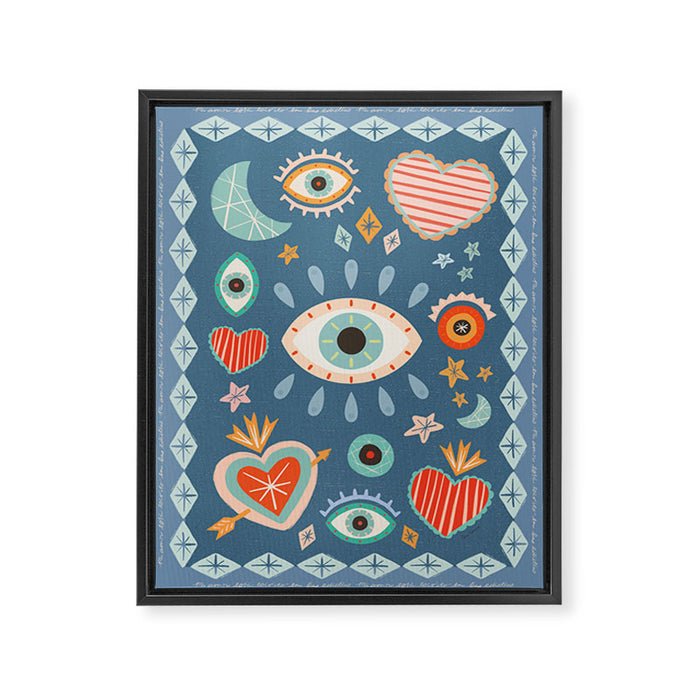 Written in the Stars | Milagros Hearts & Stars Framed Canvas Print Gallery Image 1