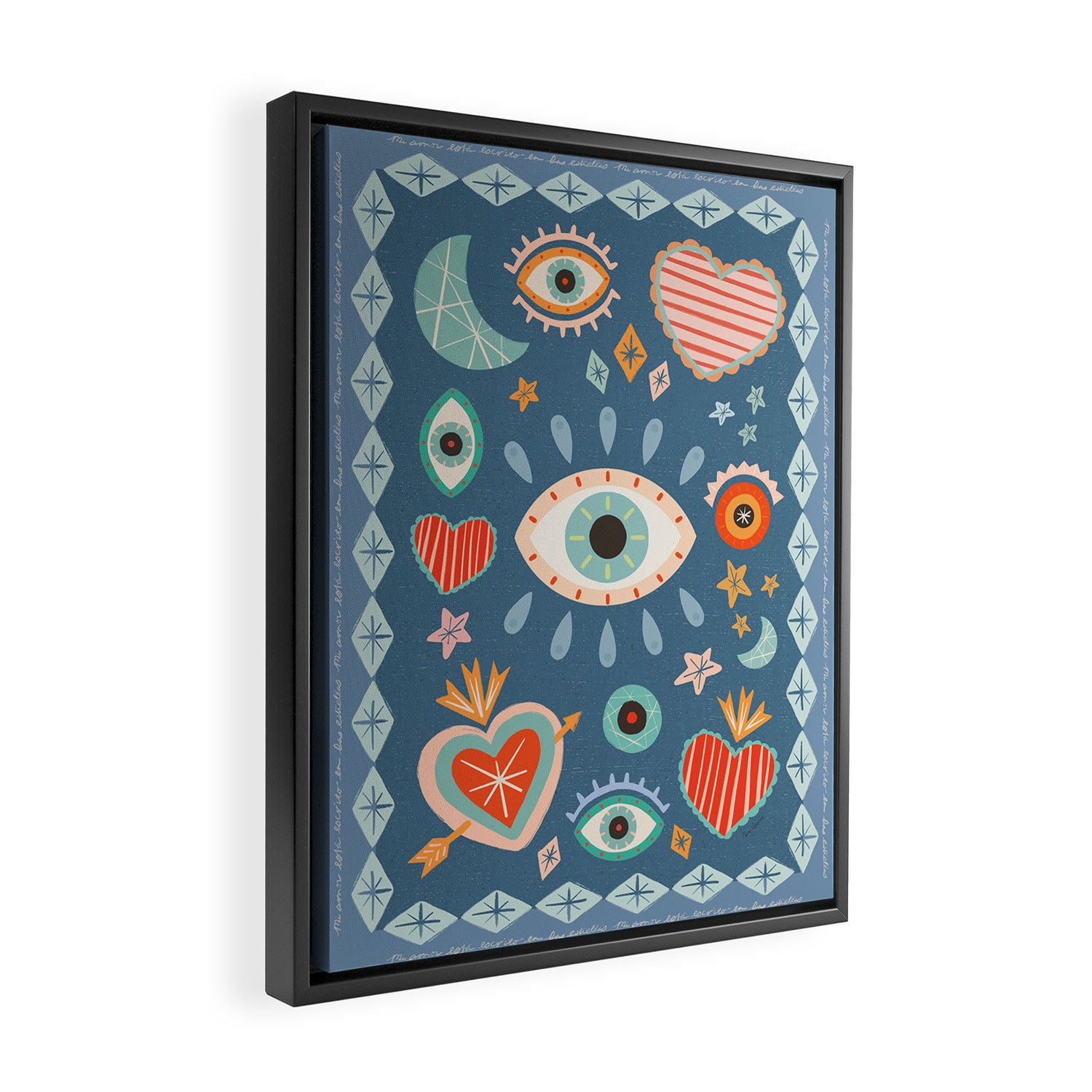 Written in the Stars | Milagros Hearts & Stars Framed Canvas Print Gallery Image 2