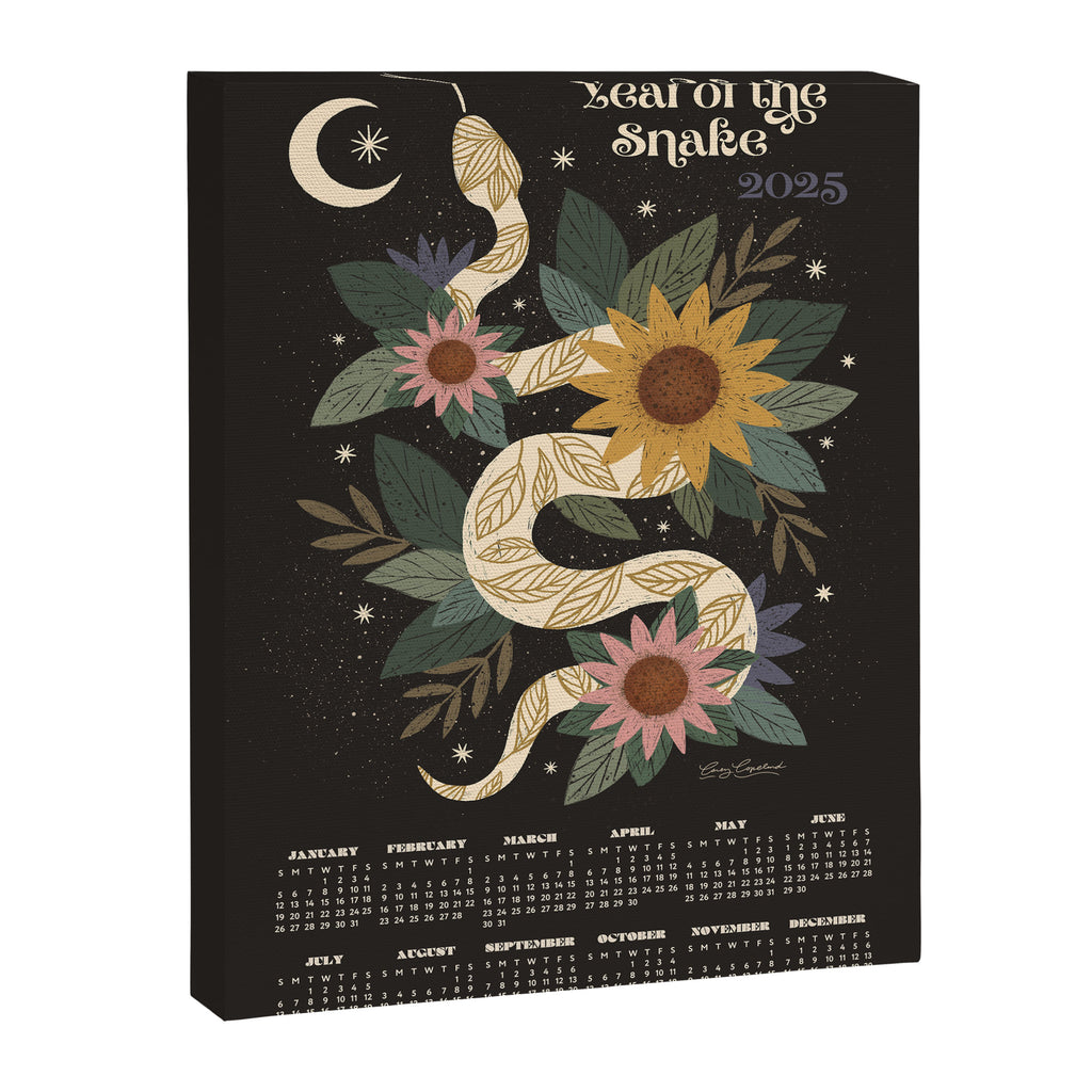 Year of the Snake - 2025 Calendar - Black Canvas Print Gallery Image 6