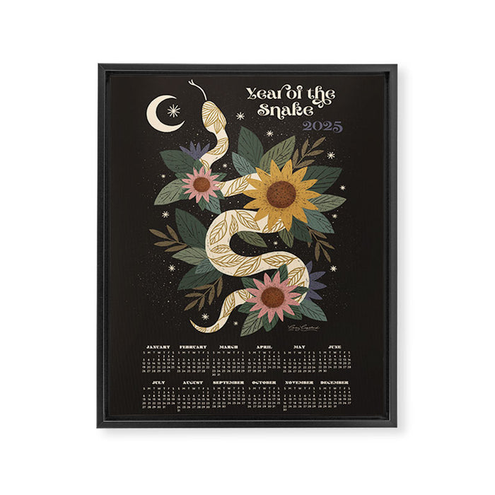 Year of the Snake - 2025 Calendar - Black Framed Canvas Print Gallery Image 1