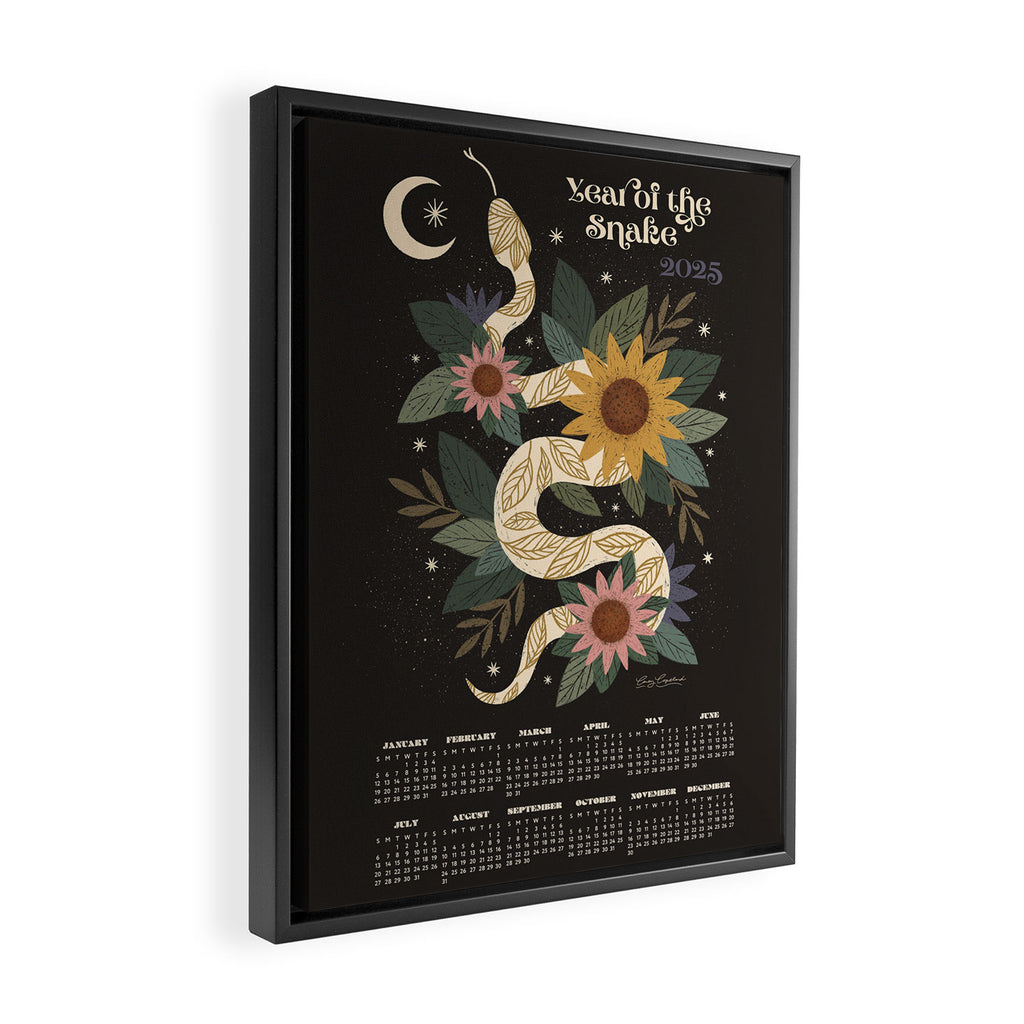Year of the Snake - 2025 Calendar - Black Framed Canvas Print Gallery Image 2