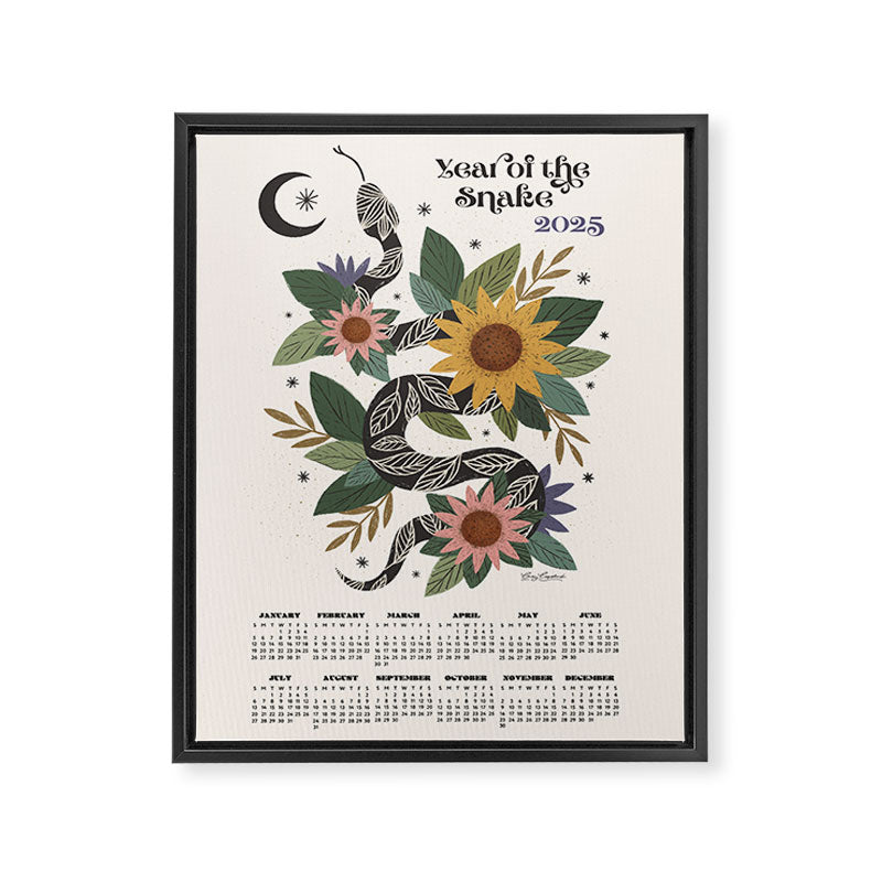  Year of the Snake - 2025 Calendar - Light Framed Canvas Print Gallery Image 6