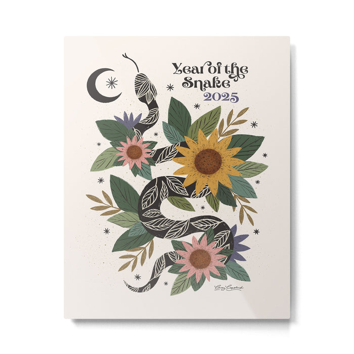 Year of the Snake 2025 - Cream Metal Print Gallery Image 1