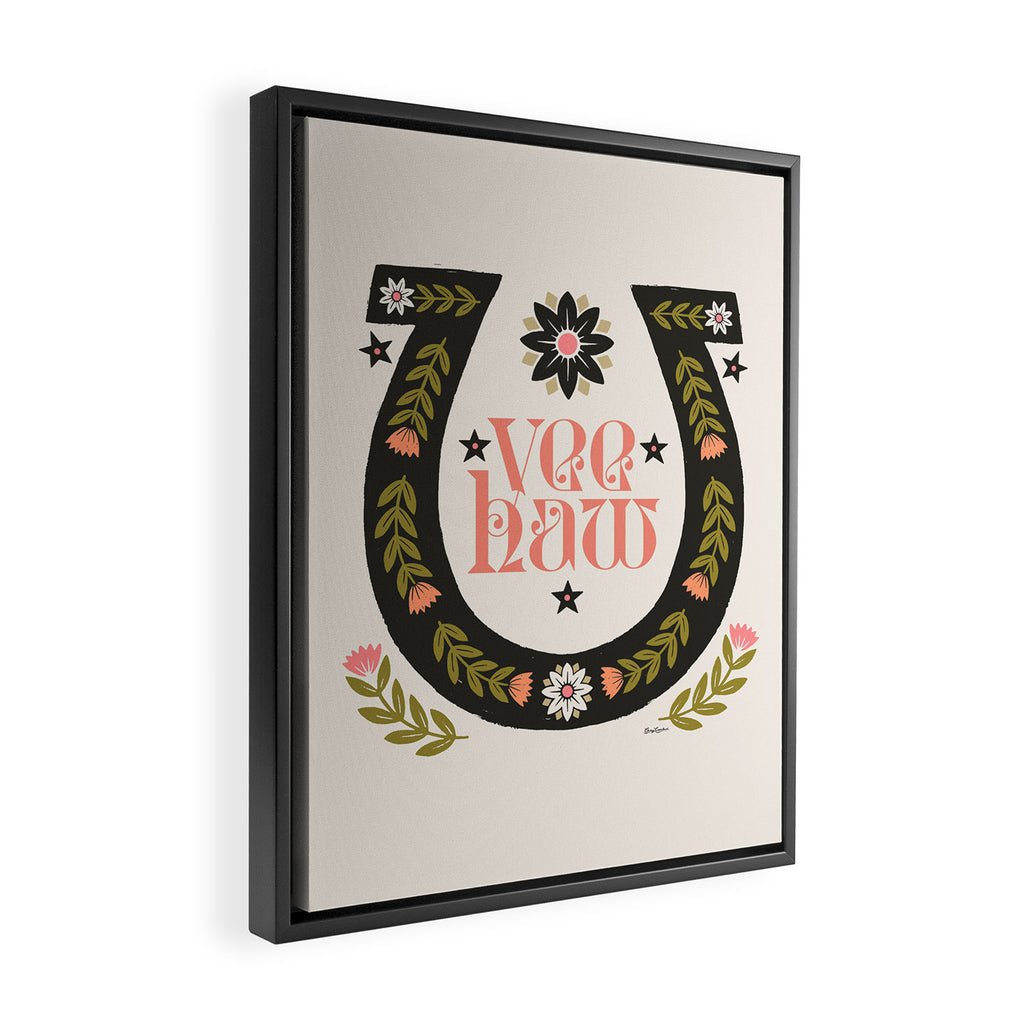 Yee Haw Horseshoe Framed Canvas Print Gallery Image 2