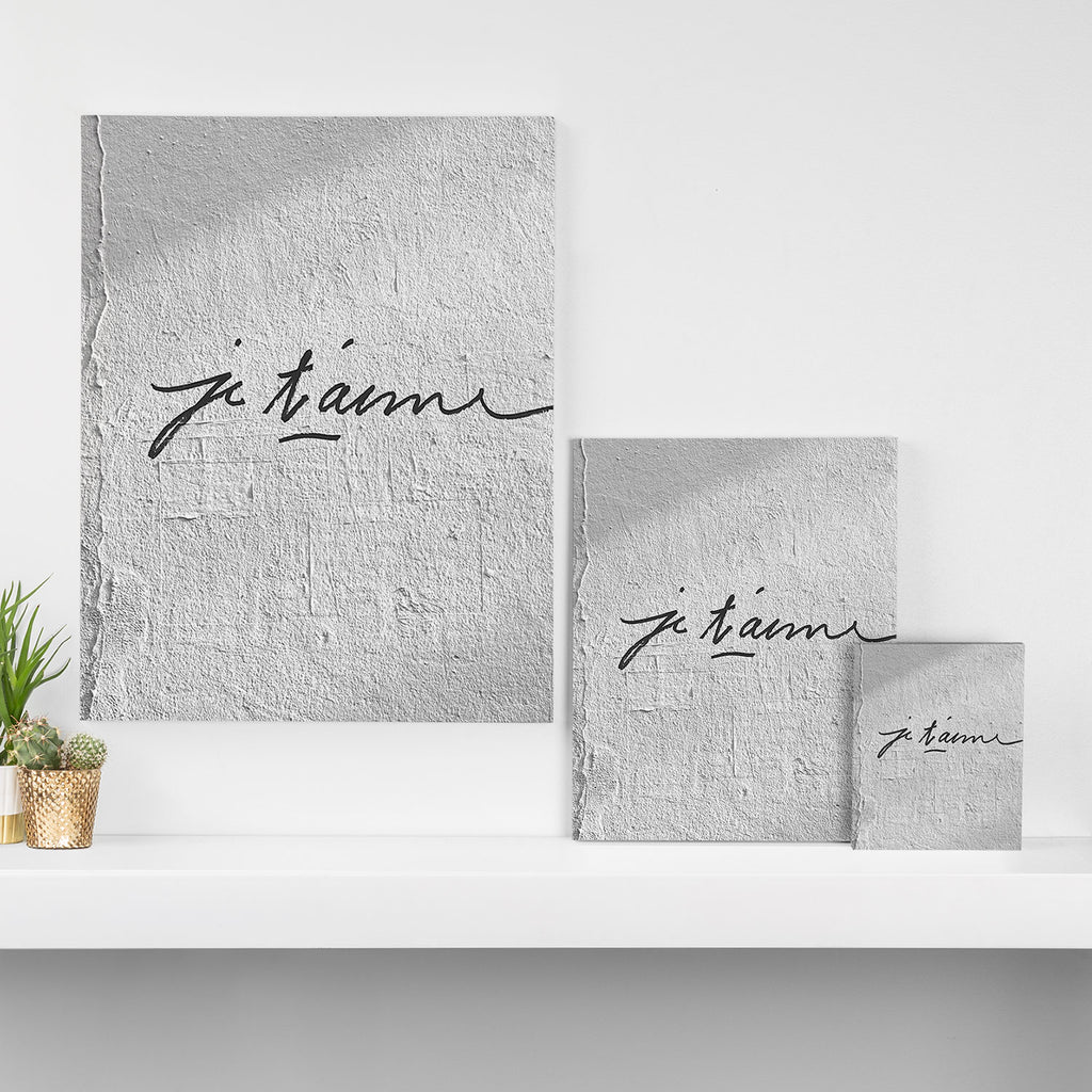Je t'aime - Love Graffiti Art Print in France - Romantic Bedroom Decor Canvas Print Gallery Image 3