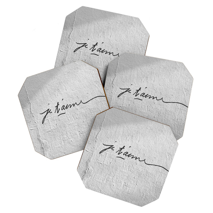 Je t'aime - Love Graffiti Art Print in France - Romantic Bedroom Decor Coaster Gallery Image 1