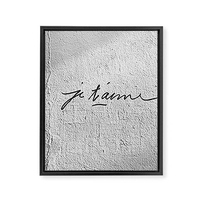 Je t'aime - Love Graffiti Art Print in France - Romantic Bedroom Decor Framed Canvas Print Gallery Image 1