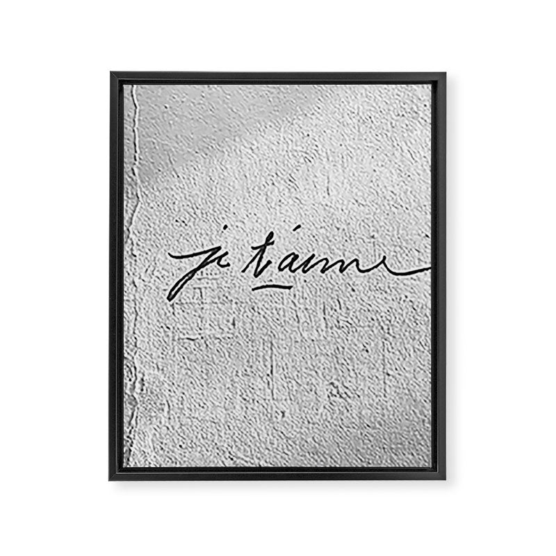 Je t'aime - Love Graffiti Art Print in France - Romantic Bedroom Decor Framed Canvas Print Gallery Image 6