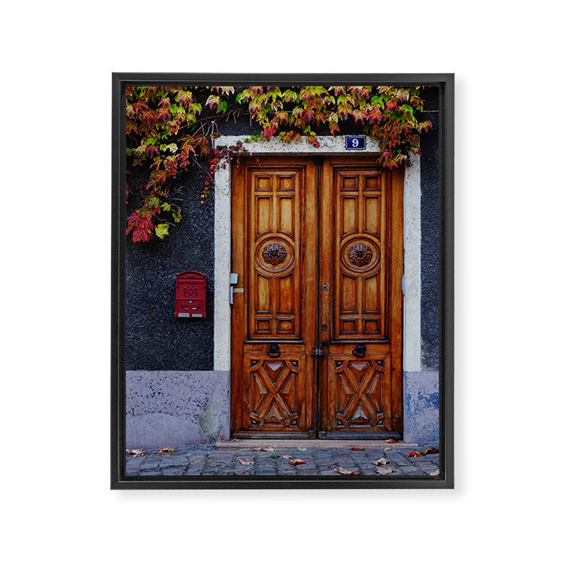 Oak Door in Burgundy, France - French Architecture and Travel Photography  Framed Canvas Print Gallery Image 6
