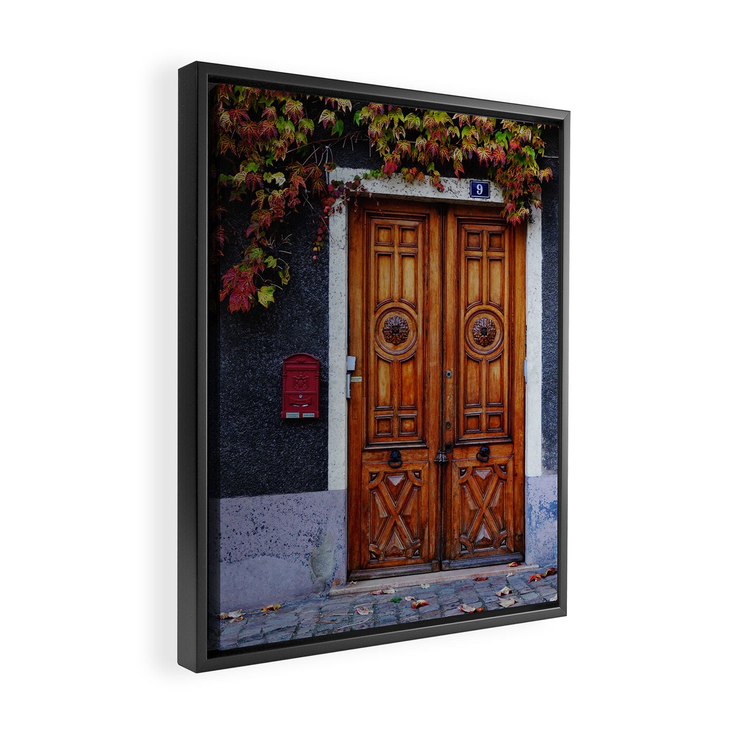 Oak Door in Burgundy, France - French Architecture and Travel Photography  Framed Canvas Print Gallery Image 2