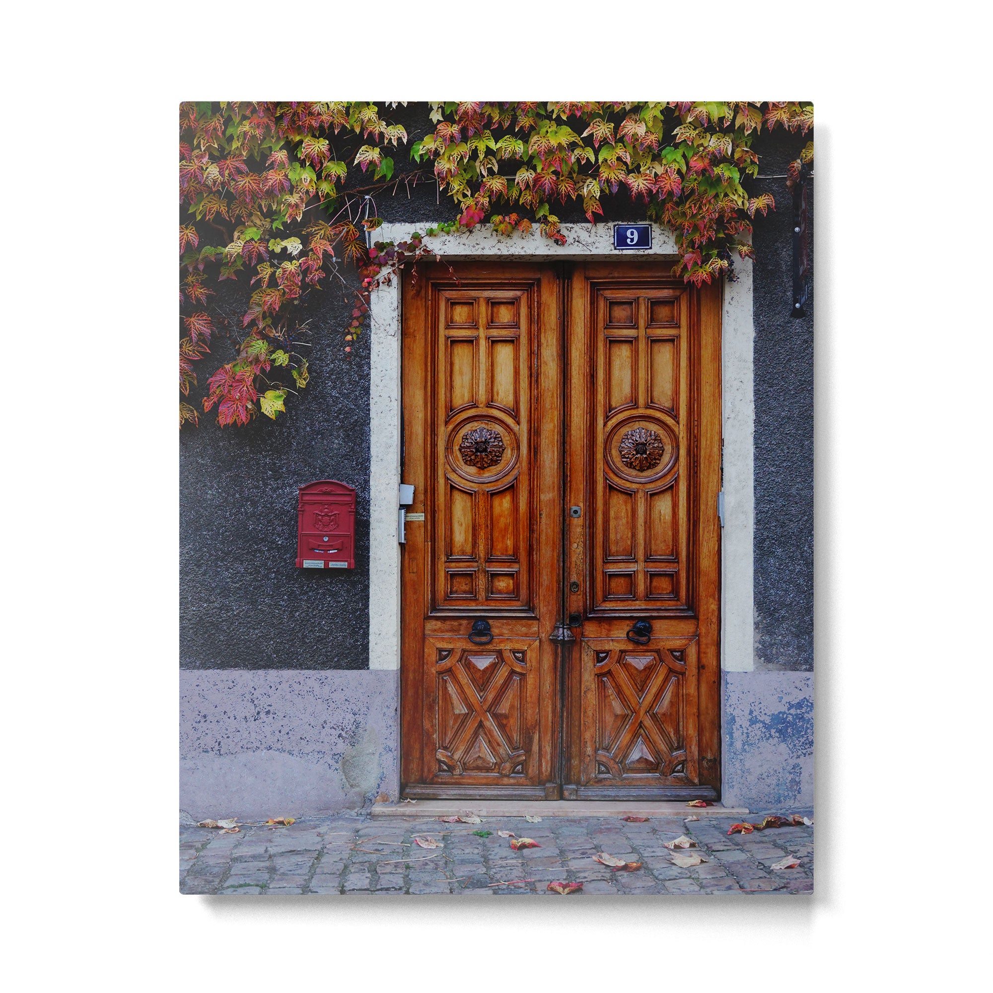 Oak Door in Burgundy, France - French Architecture and Travel Photography  Metal Print Gallery Image 4