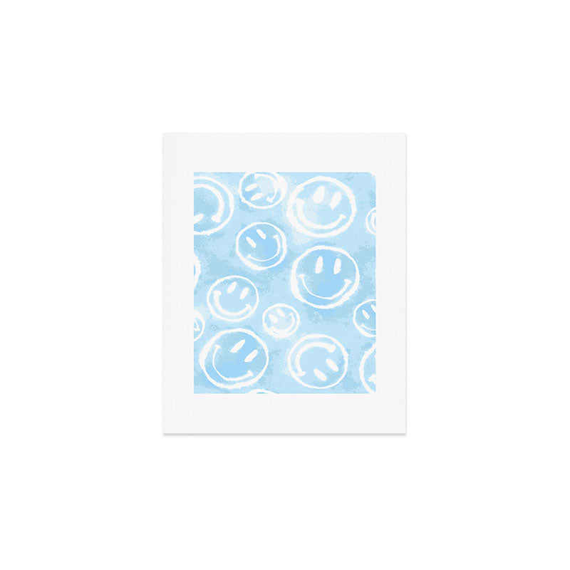 Blue Tie-Dye Smileys Art Print Gallery Image 1