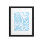 Blue Tie-Dye Smileys Framed Art Print Gallery Image 6