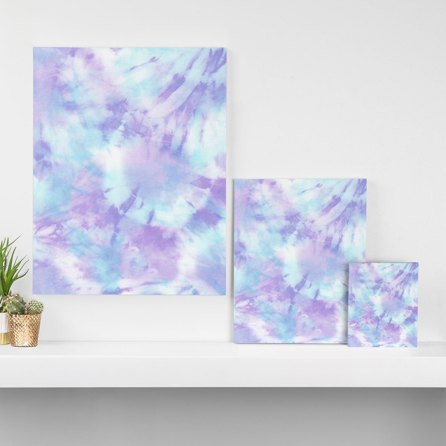 Purple and Blue Pastel Tie-Dye Canvas Print Gallery Image 3