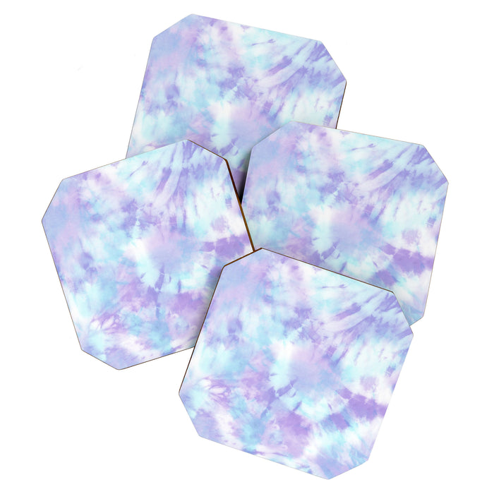 Purple and Blue Pastel Tie-Dye Coaster Gallery Image 1