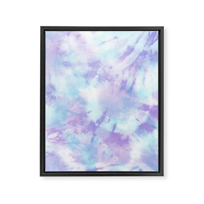Purple and Blue Pastel Tie-Dye Framed Canvas Print Gallery Image 1