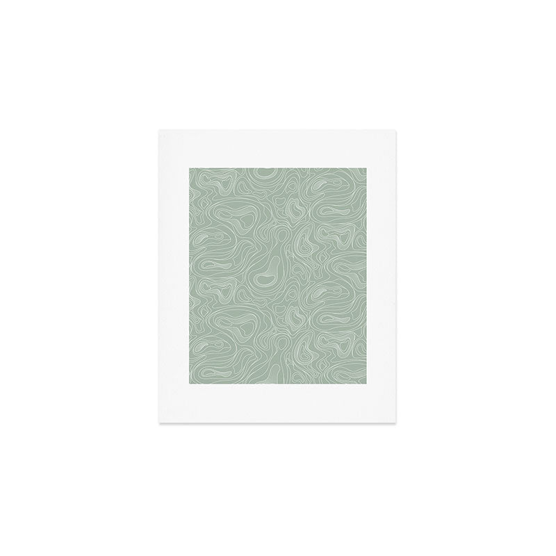Sage Green Line Art Art Print Gallery Image 1