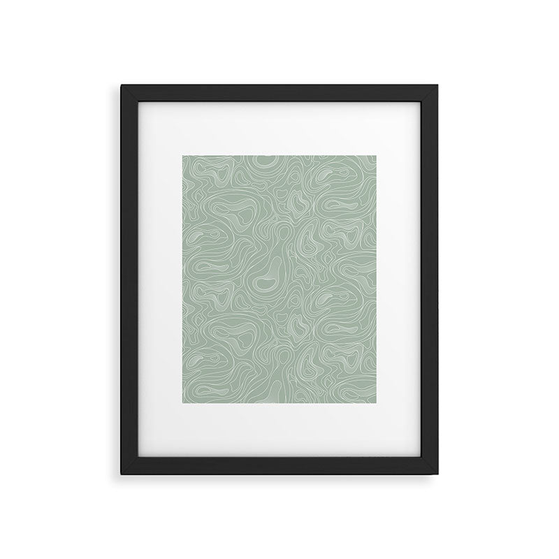 Sage Green Line Art Framed Art Print Gallery Image 6