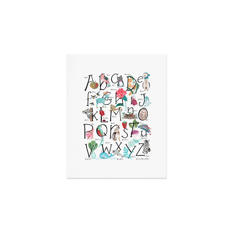 Animal kids ABC alphabet  Art Print Gallery Image 1
