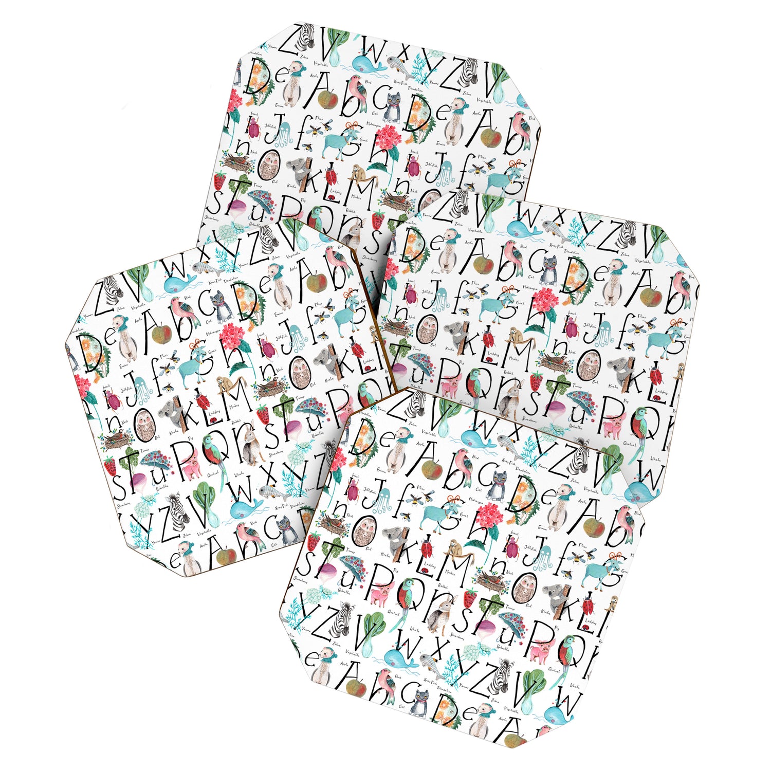 Animal kids ABC alphabet  Coaster Gallery Image 1