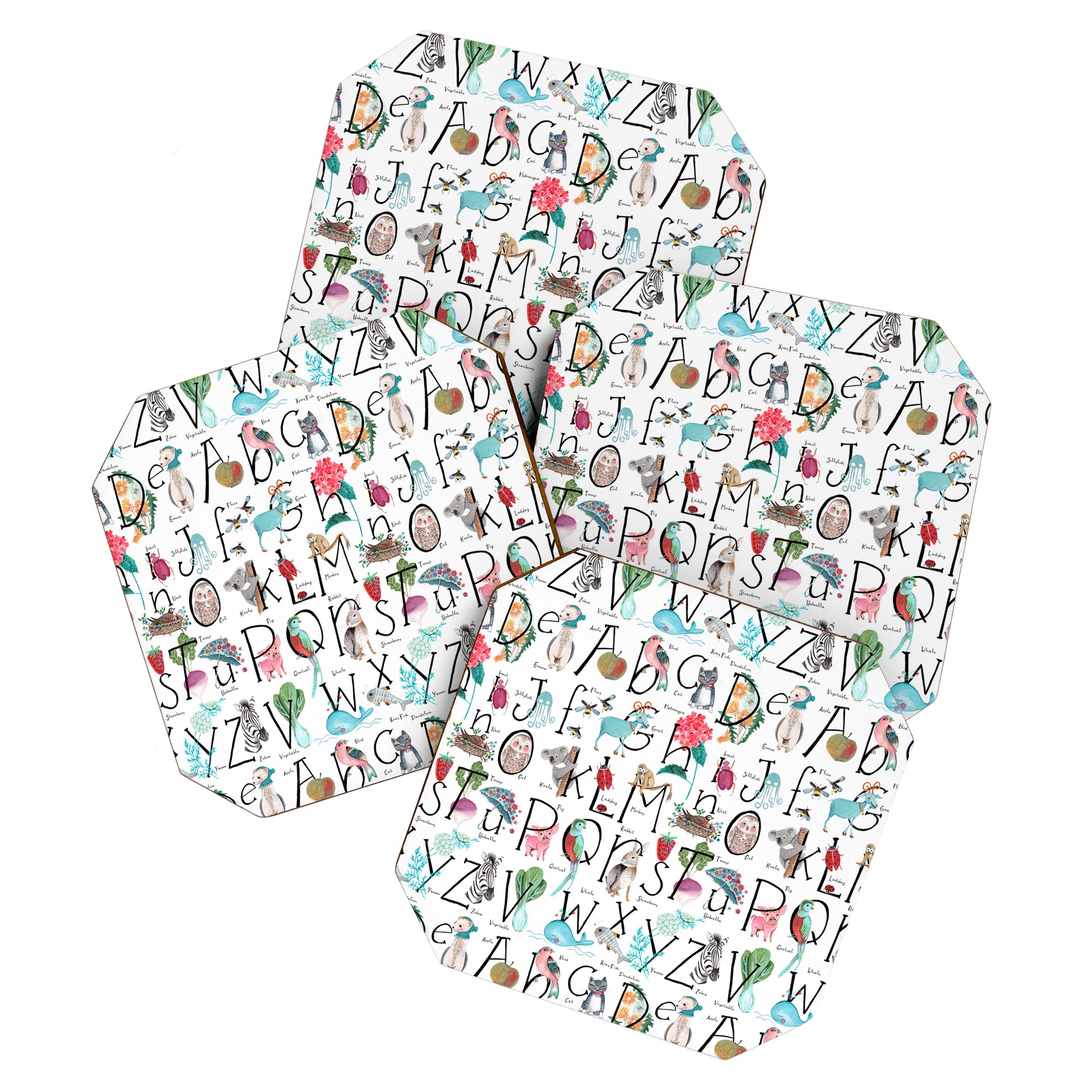 Animal kids ABC alphabet  Coaster Gallery Image 1