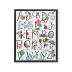 Animal kids ABC alphabet  Framed Canvas Print Gallery Image 6