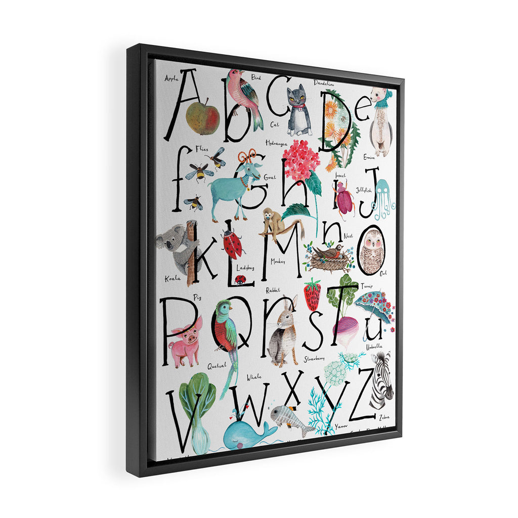 Animal kids ABC alphabet  Framed Canvas Print Gallery Image 2
