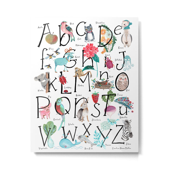 Animal kids ABC alphabet  Metal Print Gallery Image 1