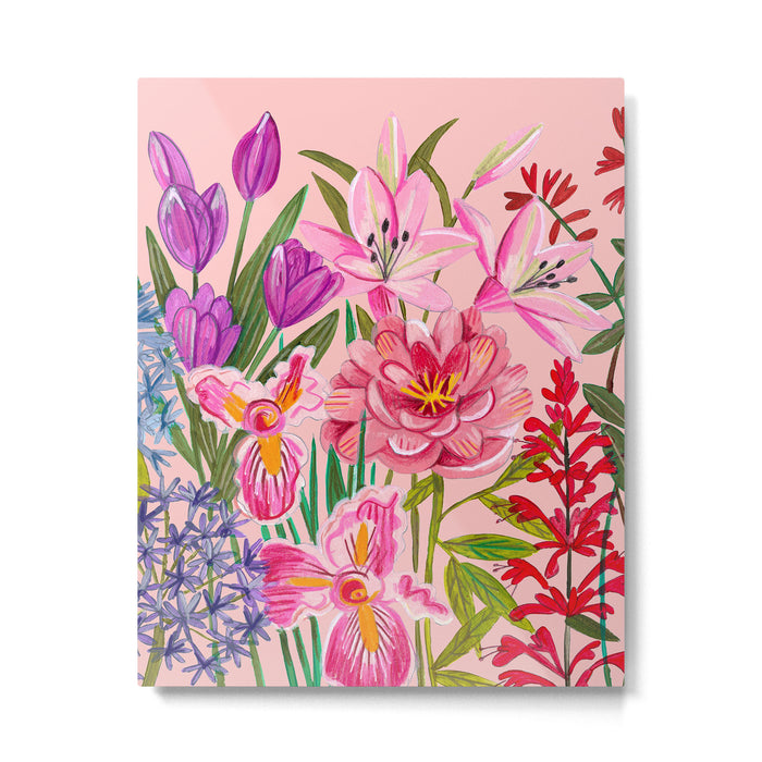 Boho wild flowers bouquet Metal Print Gallery Image 1