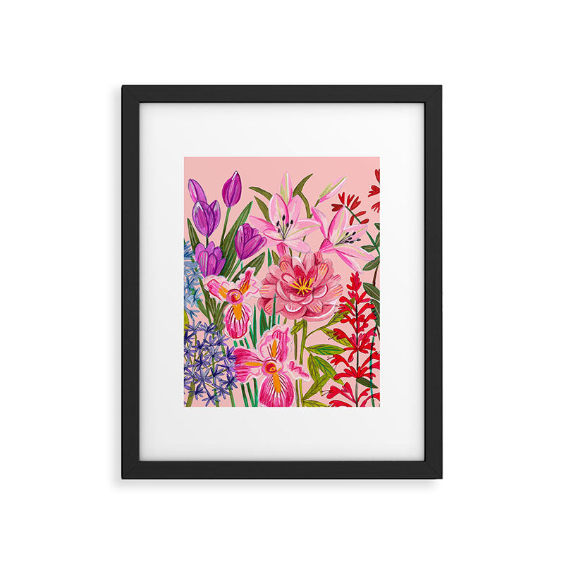 Boho wild flowers bouquet Framed Art Print Gallery Image 6
