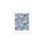 Botanical Blue Elegant Swan Pattern Art Print Gallery Image 1