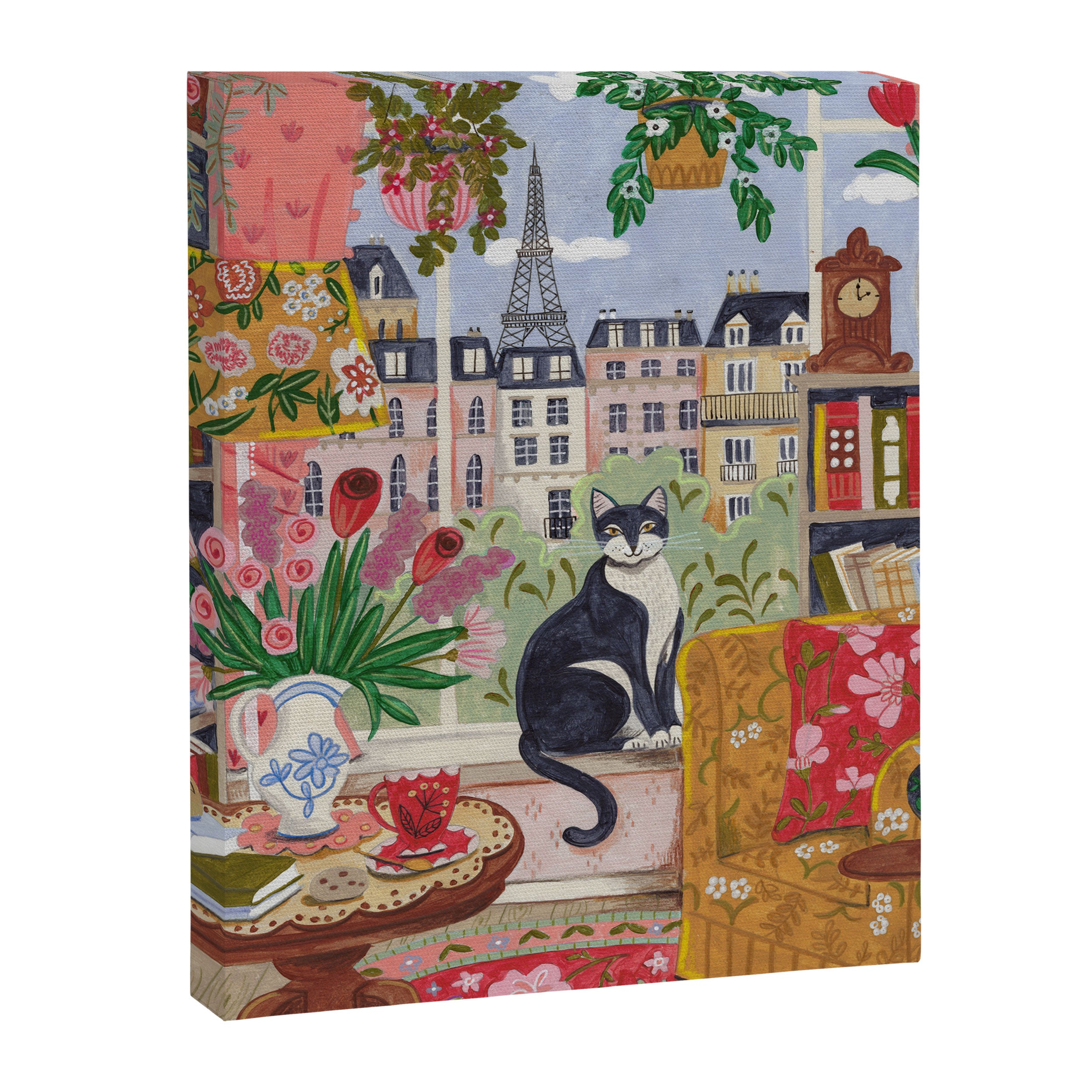 Cat in front of window in Paris  Canvas Print Gallery Image 6