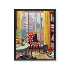 Cat in Window New York city Framed Canvas Print Gallery Image 6