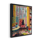 Cat in Window New York city Framed Canvas Print Gallery Image 2