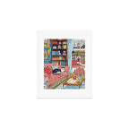 Cat on sofa in London pastel colours Art Print Gallery Image 1