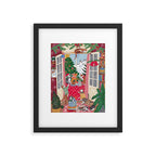 Cats in the Window at a Snowy Christmas in Bright Colours Framed Art Print Gallery Image 6