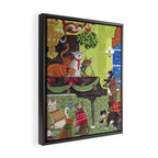 Christmas Cats playing Piano Framed Canvas Print Gallery Image 2