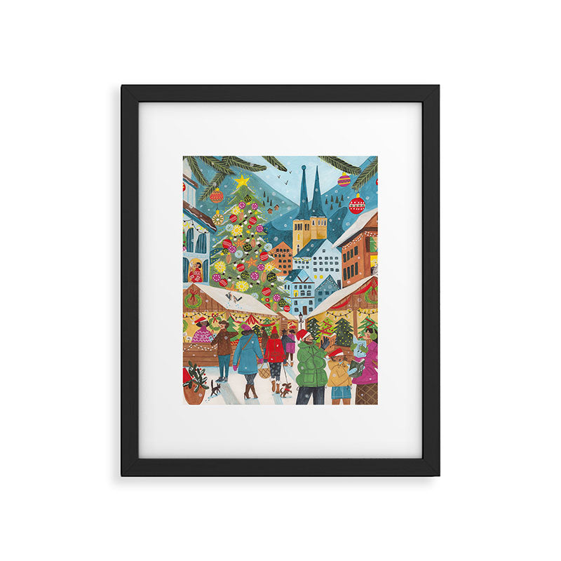 Christmas market in the village Framed Art Print Gallery Image 6